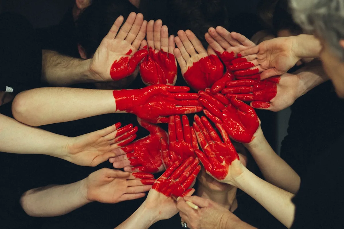 Volunteers working together at a community service event
